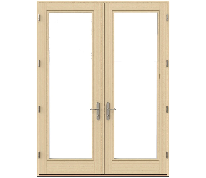 Dallas Pella Lifestyle Series Wood Double Hinged Patio Doors